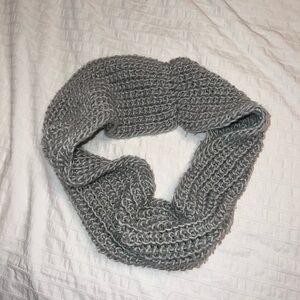 Gray infinity scarf knitted